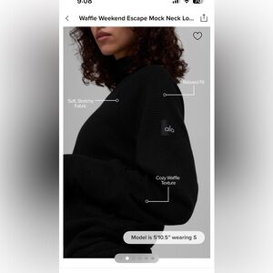 Alo Yoga Waffle Weekend Escape Mockneck